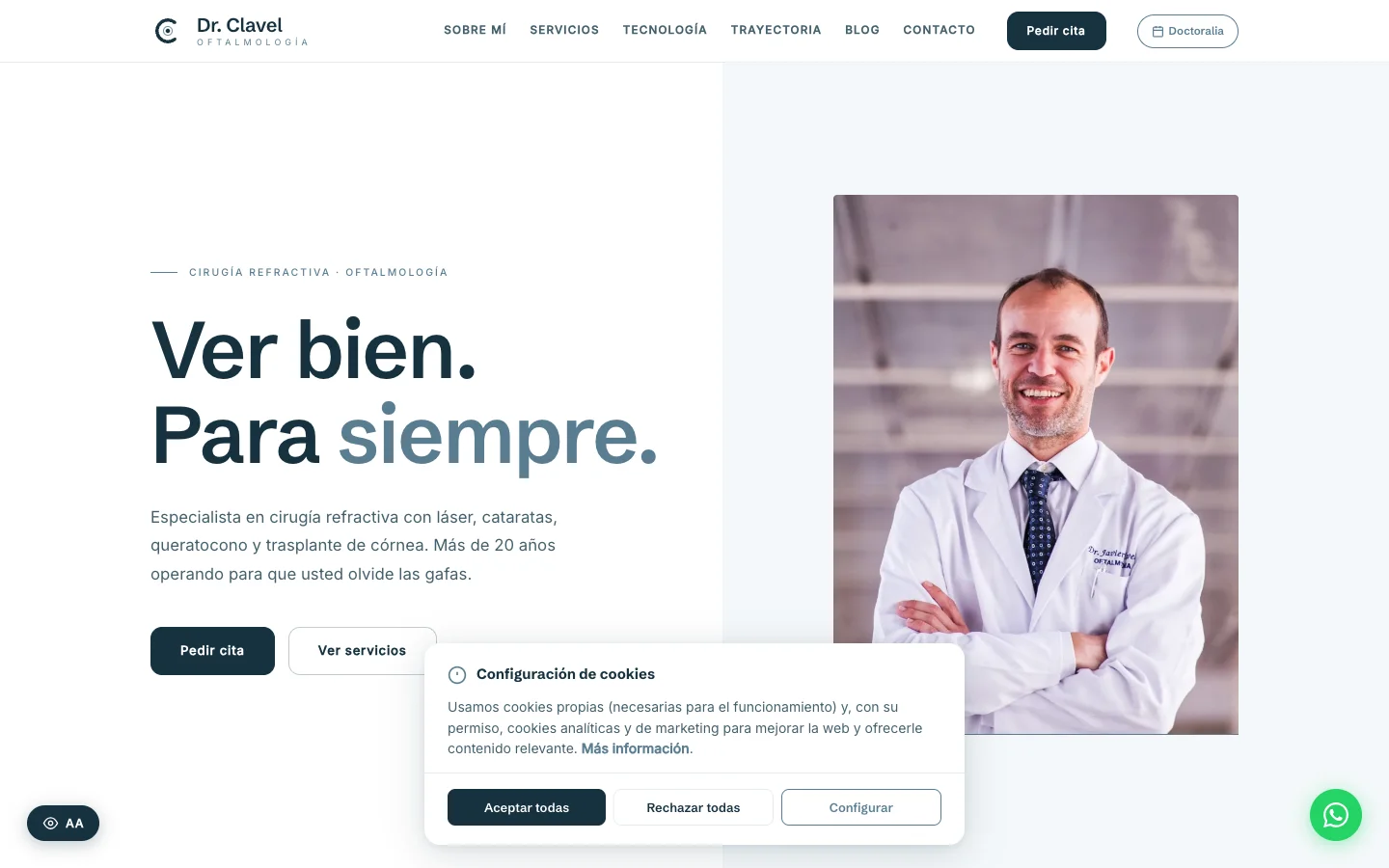 Web del Dr. Javier Clavel, oftalmólogo