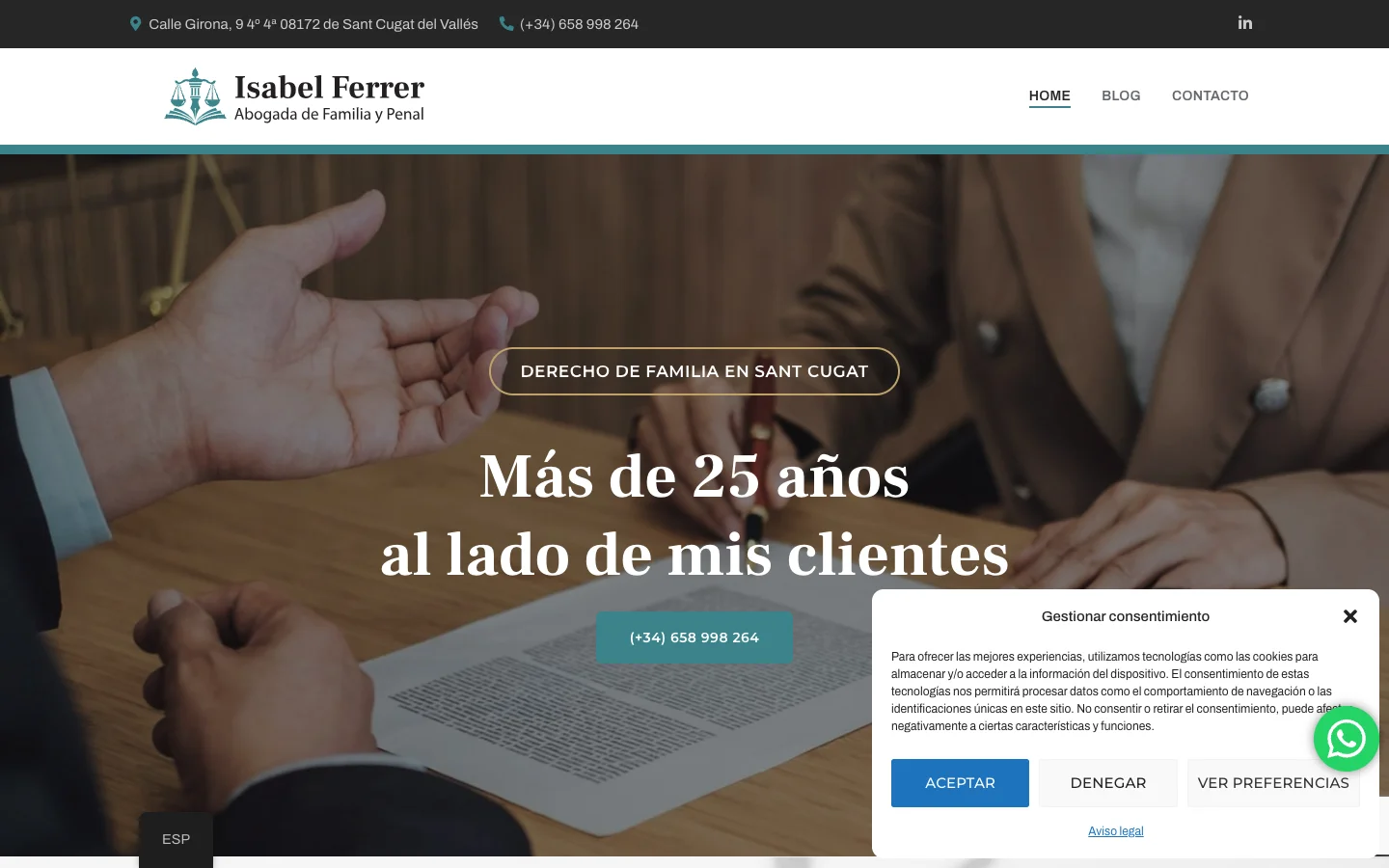 Web Isabel Ferrer, abogada